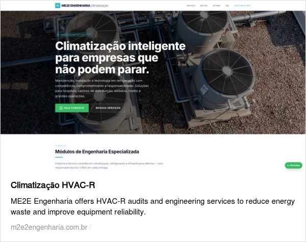 Site institucional da ME2E Engenharia